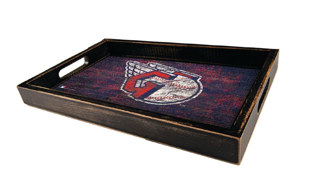 fan creations Cleveland Guardians Distressed Team Tray With Team Colors