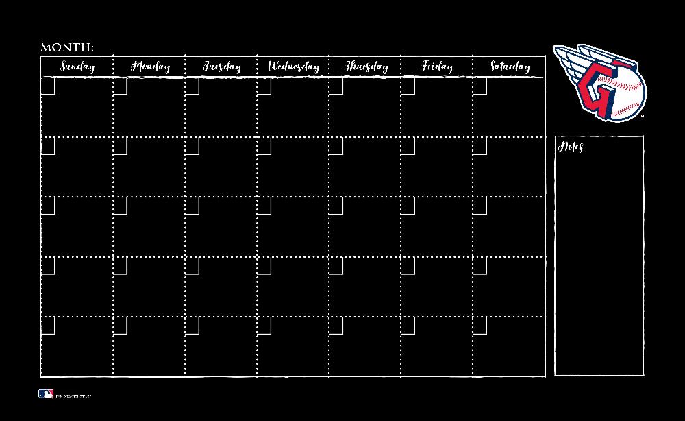 fan creations Cleveland Guardians Monthly Chalkboard With Frame & Clothespins