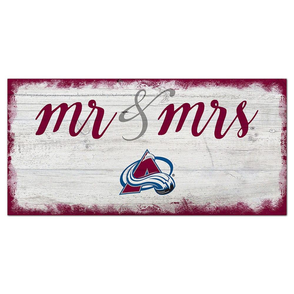 fan creations Colorado Avalanche Script Mr & Mrs 6x12 Sign