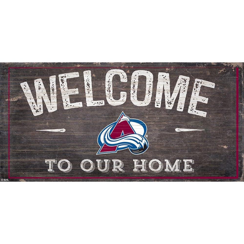 fan creations Colorado Avalanche Welcome Distressed 6x12