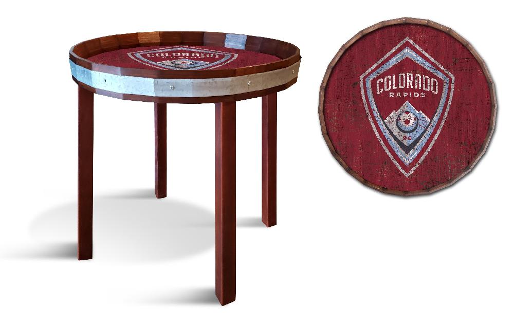fan creations Colorado Rapids Barrel Top Side Table