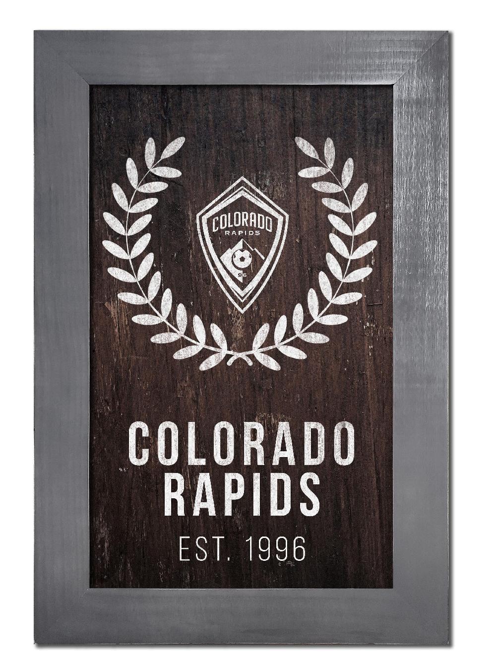 fan creations Colorado Rapids Laurel Wreath 11x19 Framed