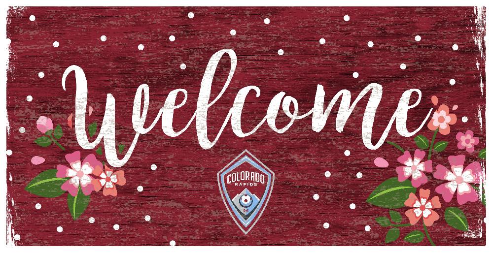 fan creations Colorado Rapids Welcome Floral 6x12 Sign