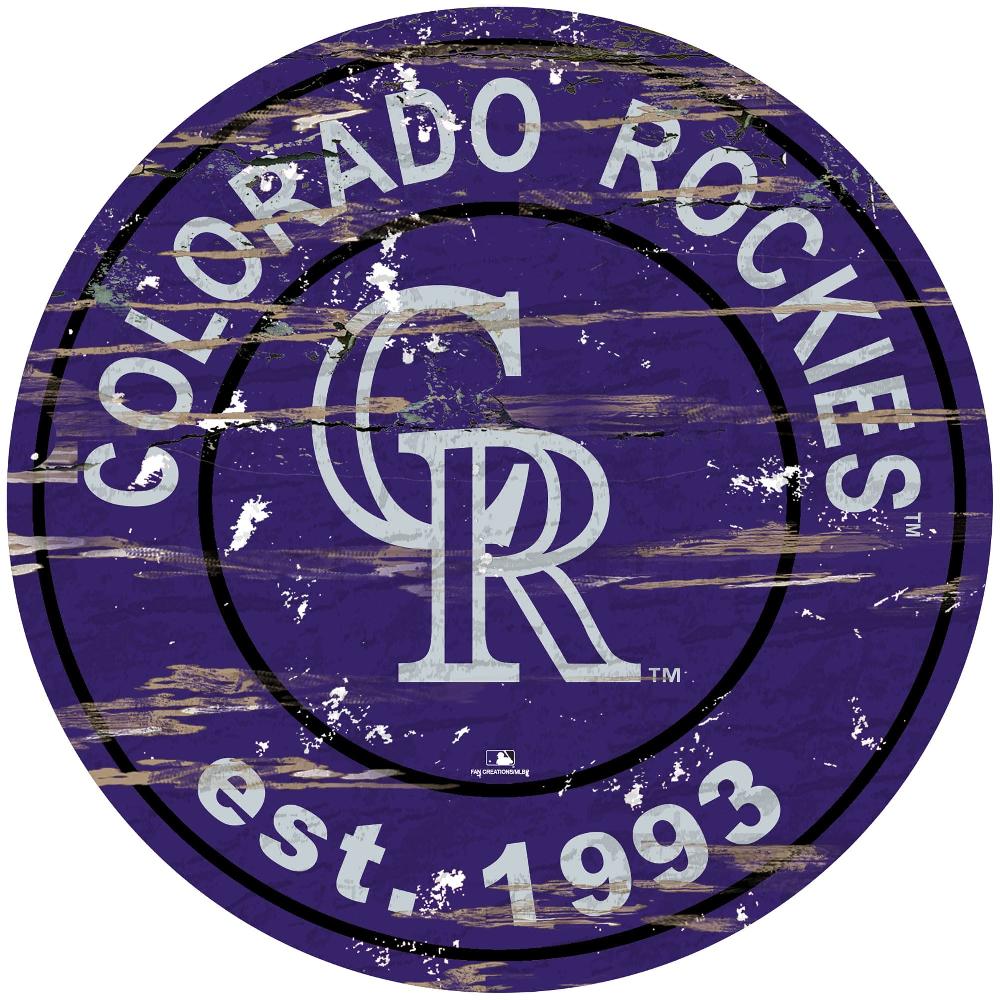 fan creations Colorado Rockies Distressed 24" Circle