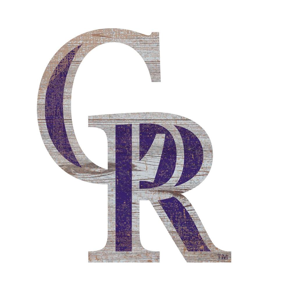 fan creations Colorado Rockies Distressed Logo Cutout Sign