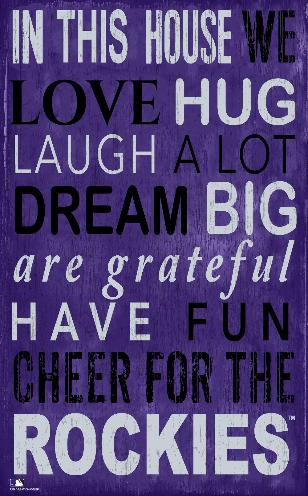 fan creations Colorado Rockies In This House 11x19 Sign