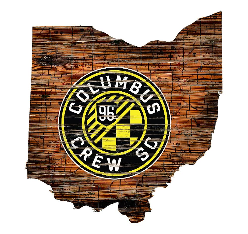 fan creations Columbus Crew SC Distressed State With Logo Sign