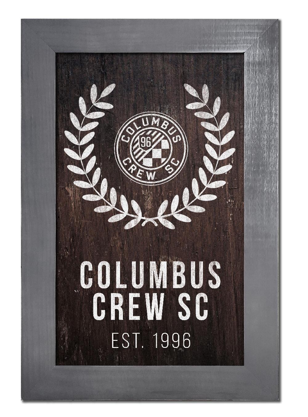 fan creations Columbus Crew SC Laurel Wreath 11x19 Framed
