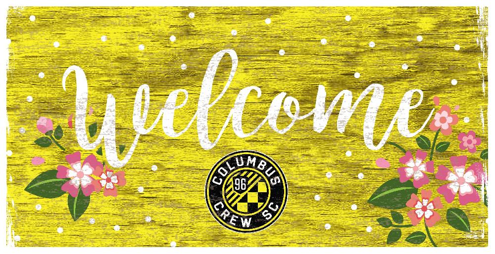 fan creations Columbus Crew Welcome Floral 6x12 Sign