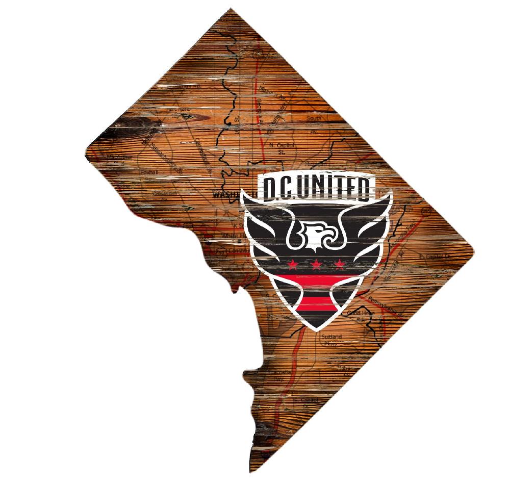 fan creations D.C. United Distressed State With Logo Sign