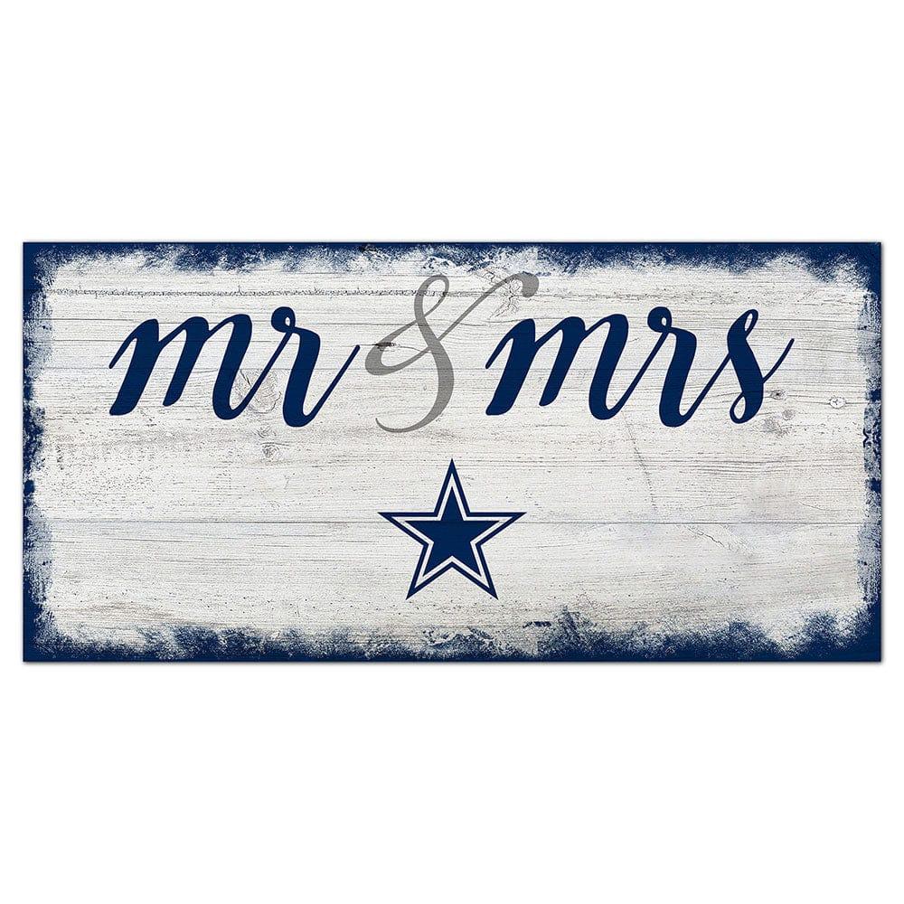 fan creations Dallas Cowboys Script Mr & Mrs 6x12 Sign