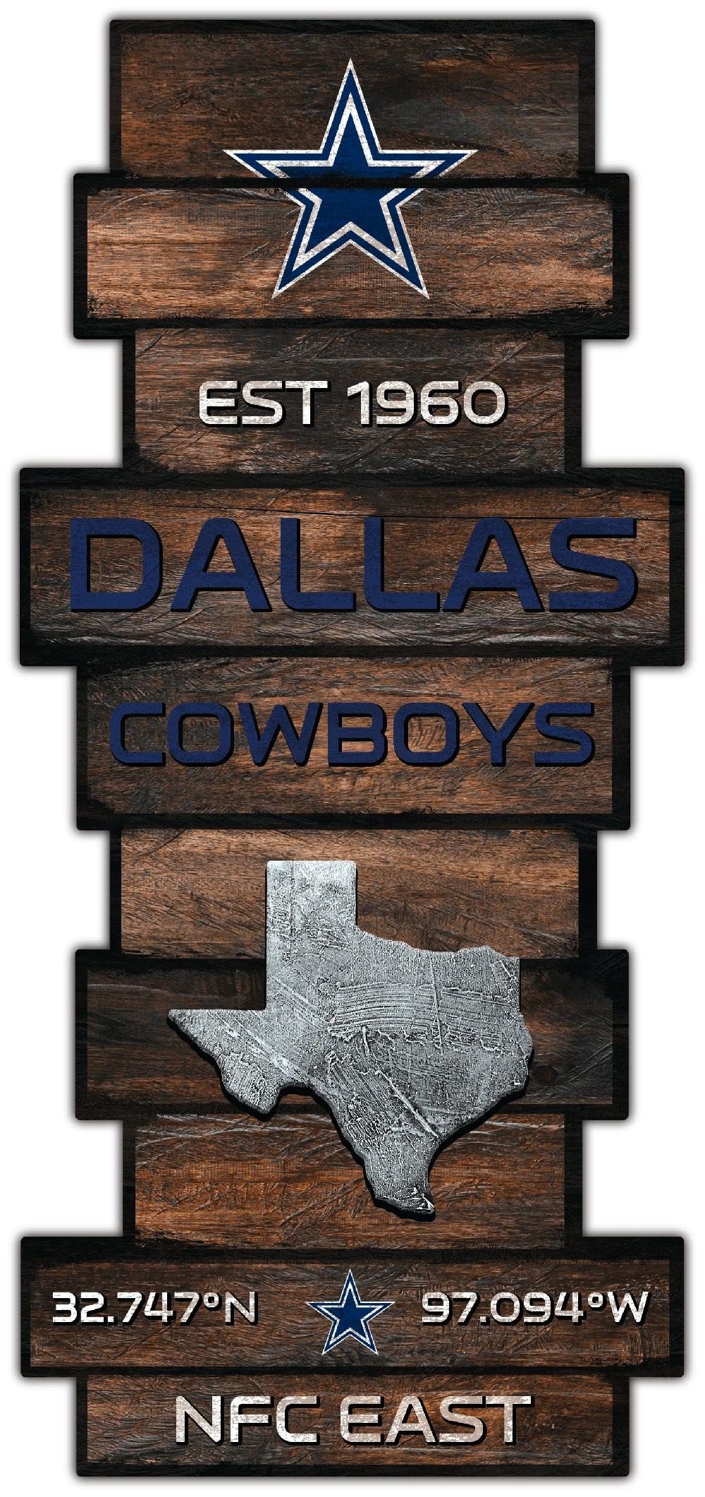 Fan Creations Dallas Cowboys Wood Celebration Stack 24" Sign