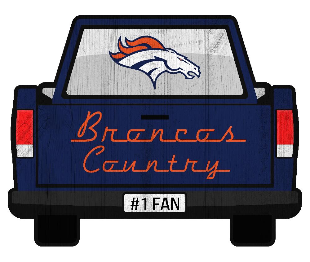 fan creations Denver Broncos Slogan Truck Back Vintage 12in