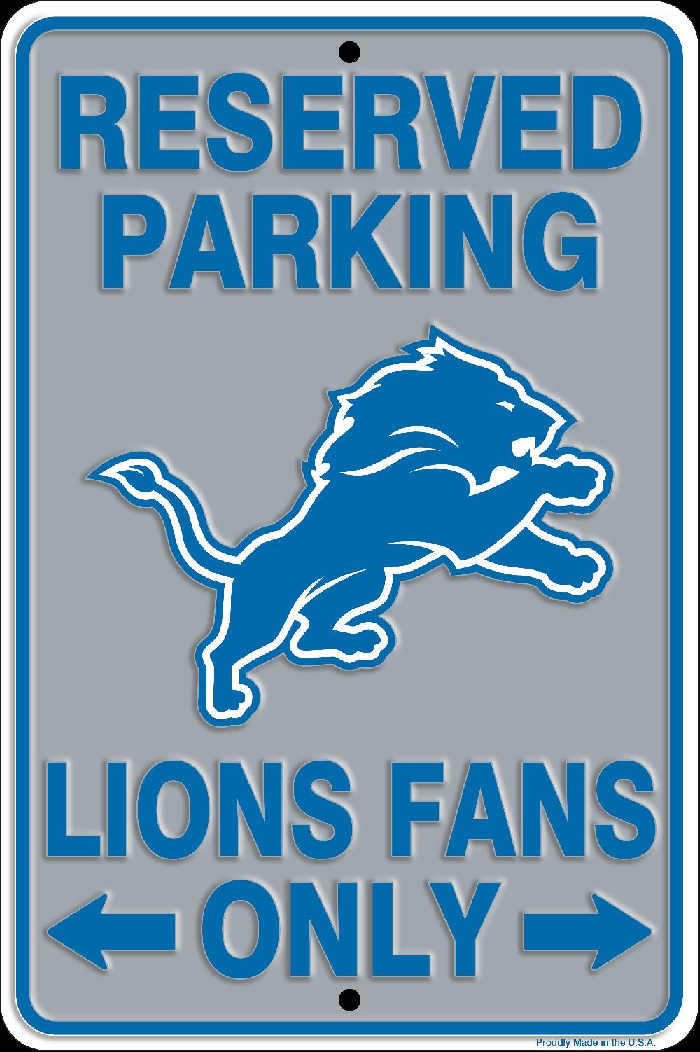 fan creations Detroit Lions Reserved Parking Metal 12x8in