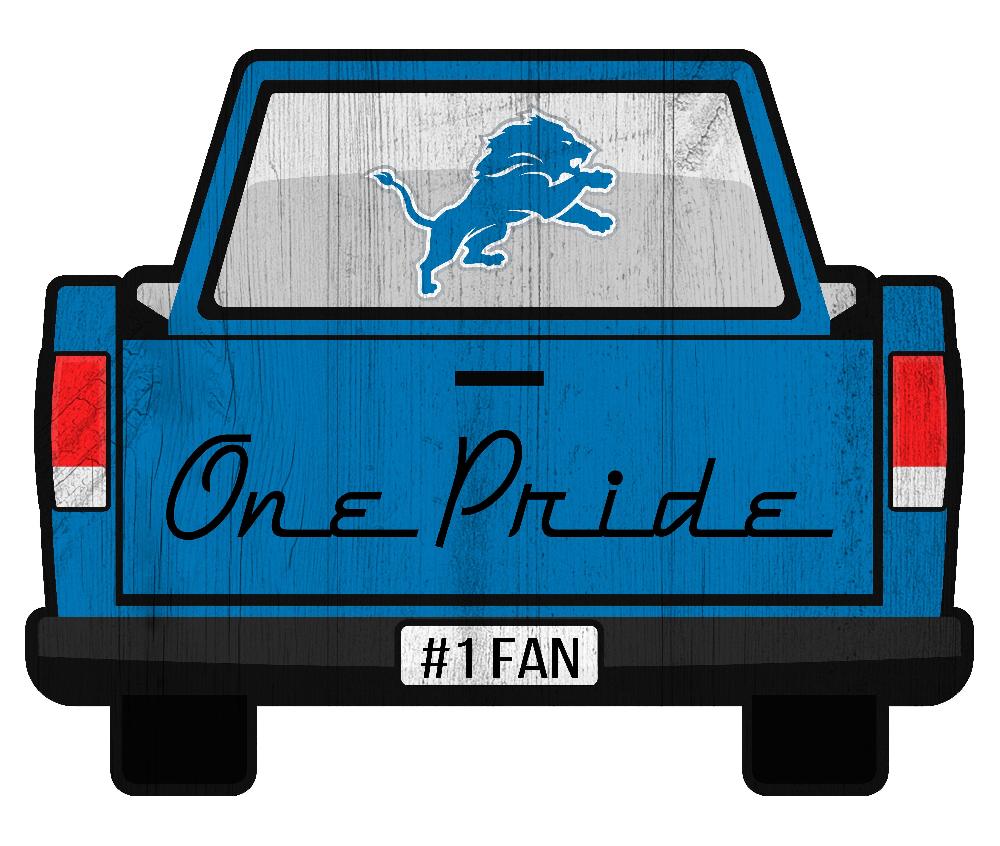 fan creations Detroit Lions Slogan Truck Back Vintage 12in