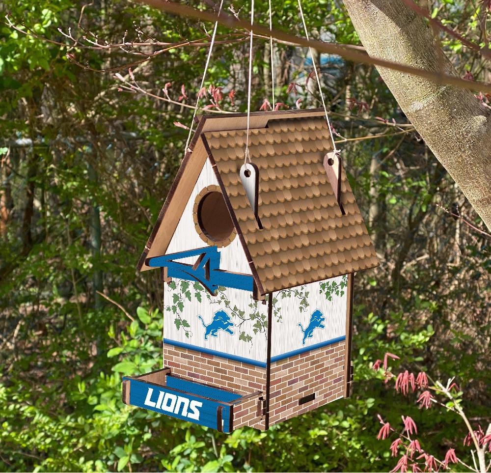 fan creations Detroit Lions Team Bird House Unassembled