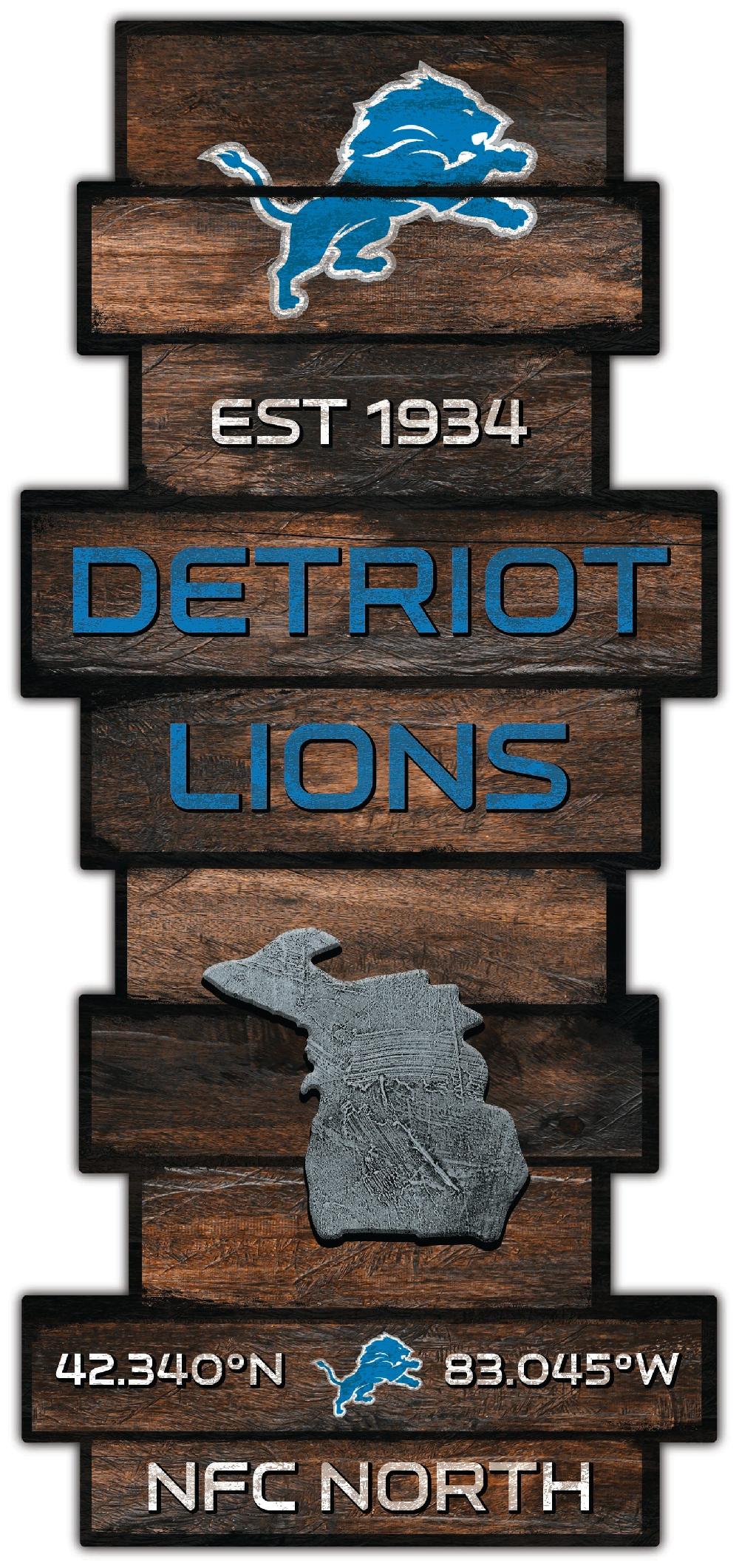 fan creations Detroit Lions Wood Celebration Stack 24" Sign