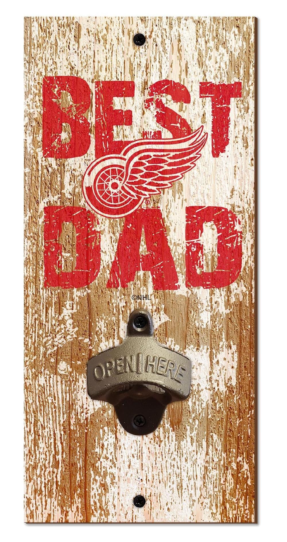 fan creations Detroit Red Wings Best Dad Bottle Opener