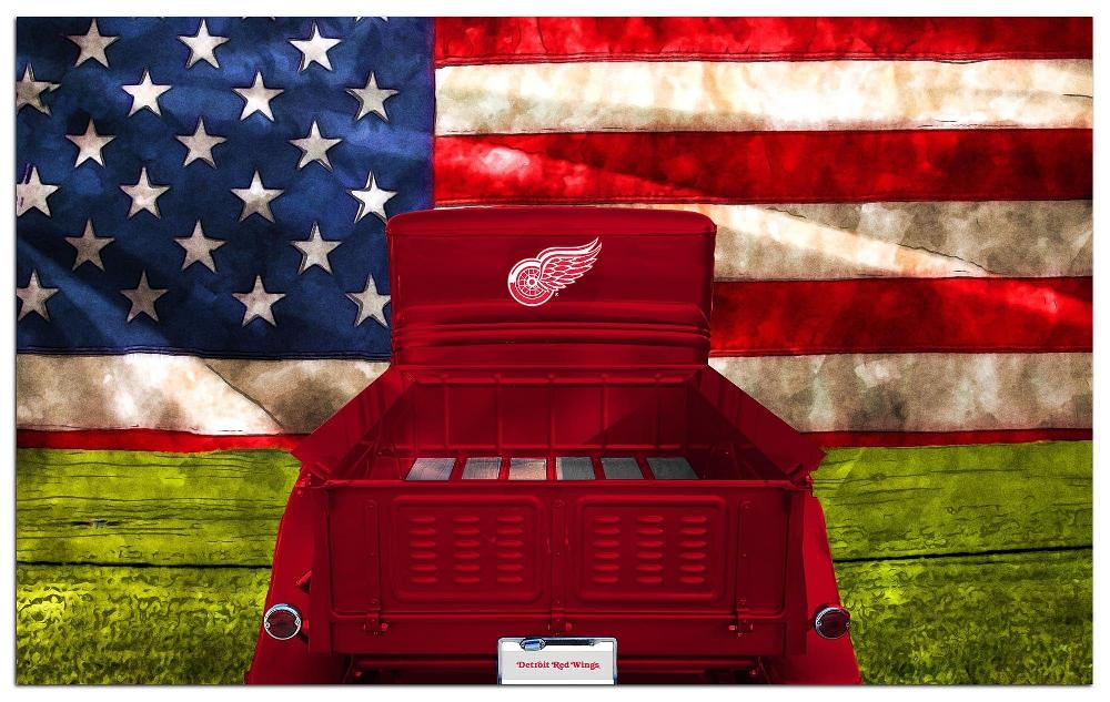 fan creations Detroit Red Wings Patriotic Retro Truck 11x19