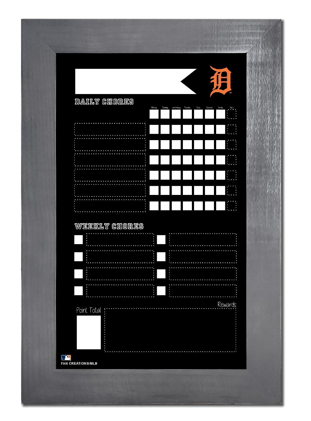 fan creations Detroit Tigers Chore Chart Chalkboard 11x19 With Frame
