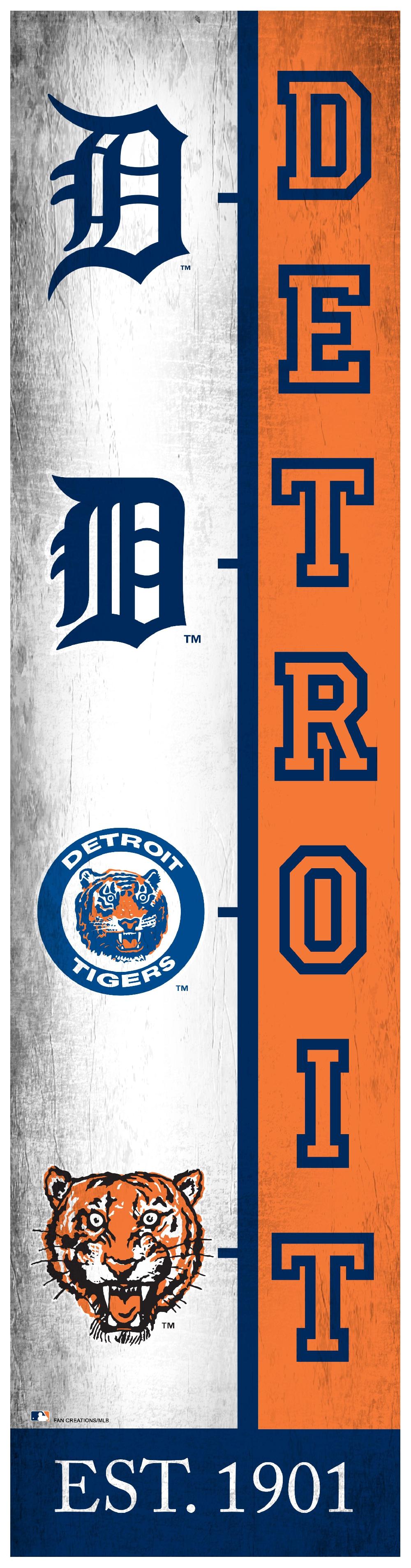 fan creations Detroit Tigers Team Logo Progression 6x24