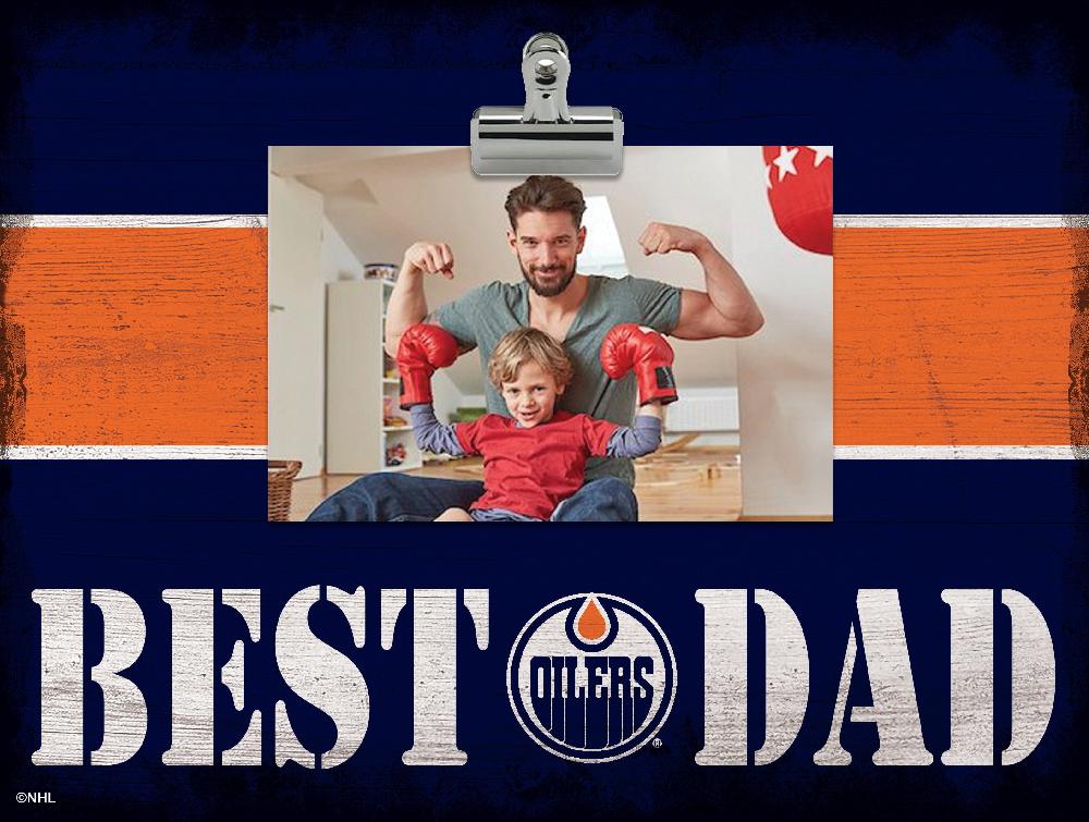 fan creations Edmonton Oilers Best Dad With Stripe Clip Frame