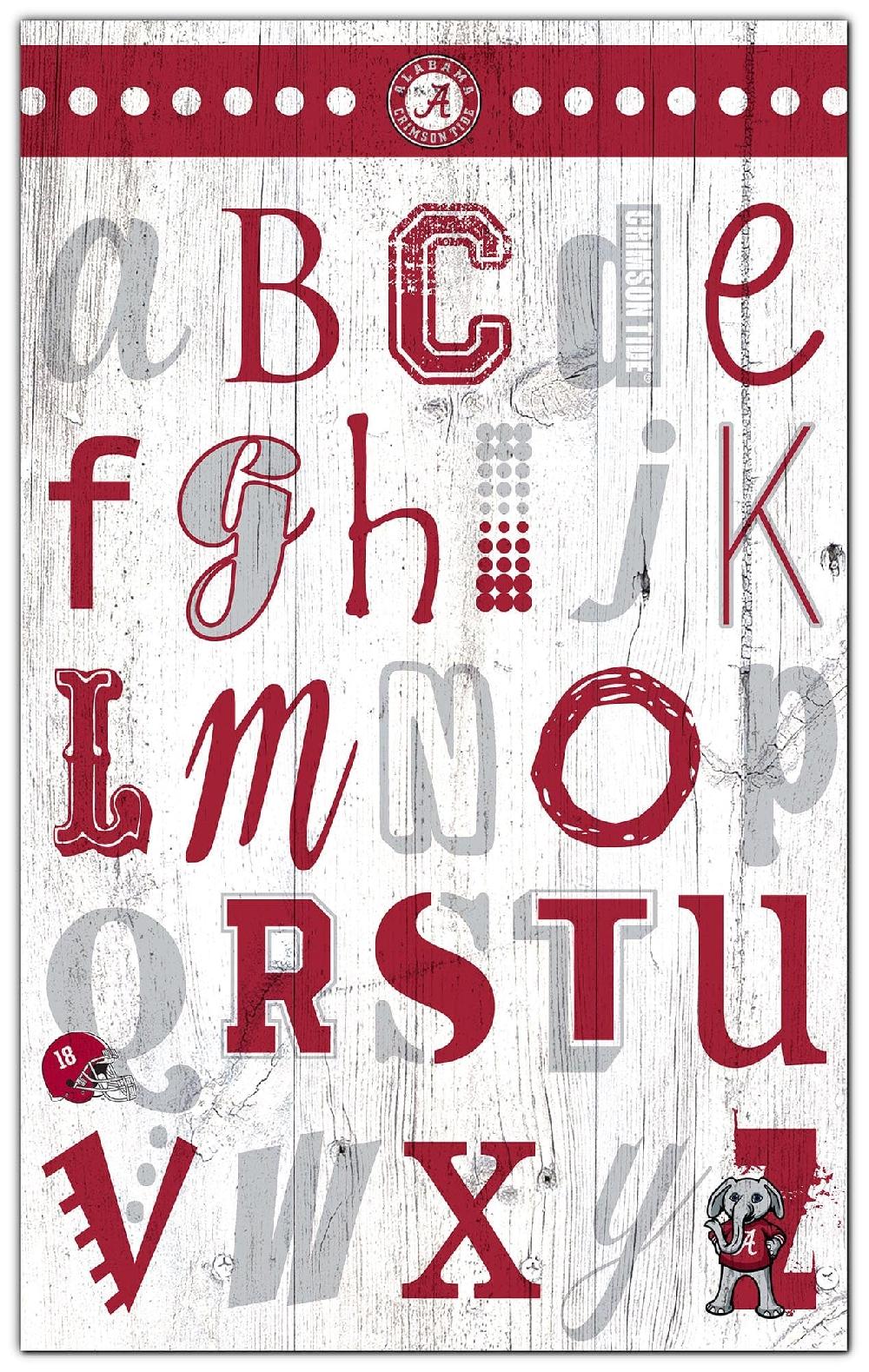 fan creations Alabama Alphabet Sign 11x19