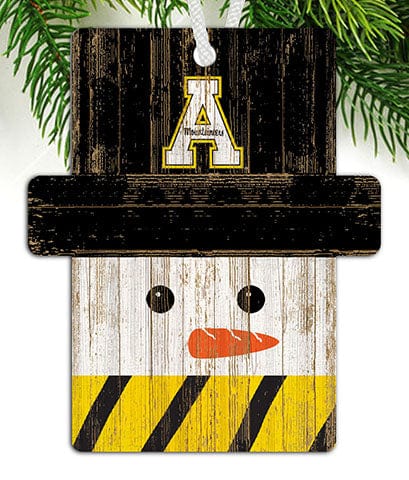 fan creations Appalachian State Snowman Ornament