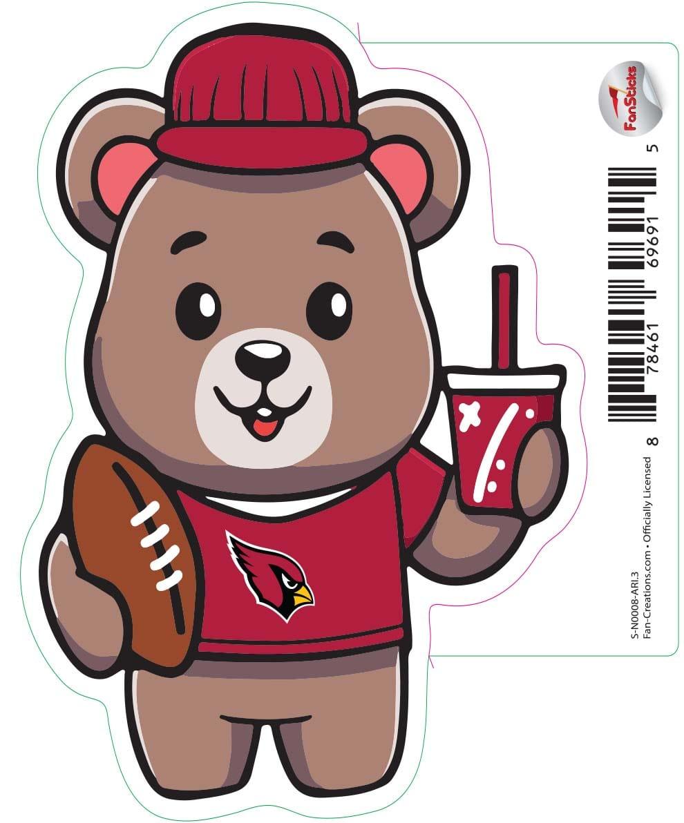 Fan Creations Arizona Cardinals 3in Decal Bear