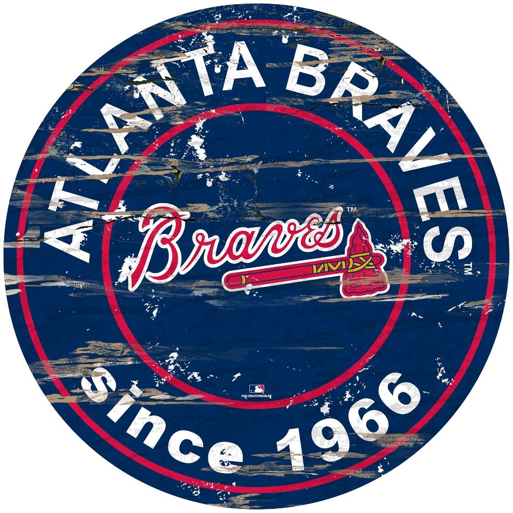 fan creations Atlanta Braves Distressed 24" Circle