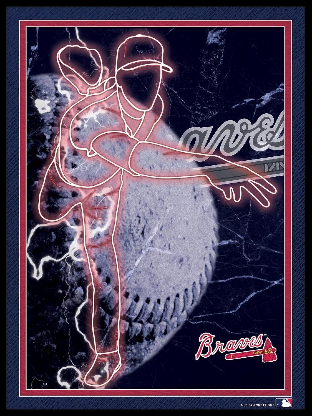 fan creations Atlanta Braves Neon Player 12x16