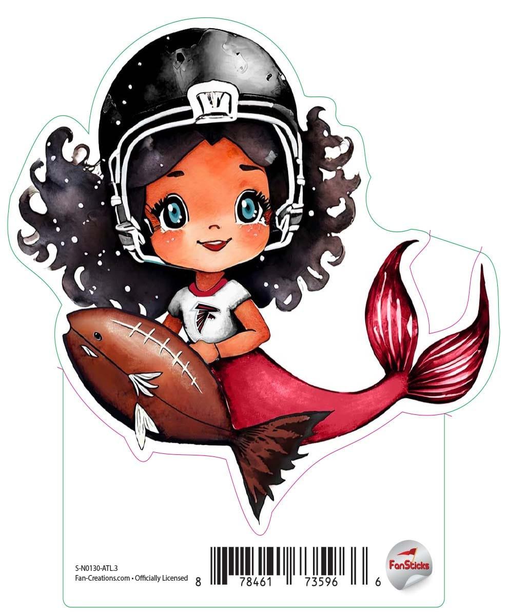 fan creations Atlanta Falcons 3in Decal "Mermaid"