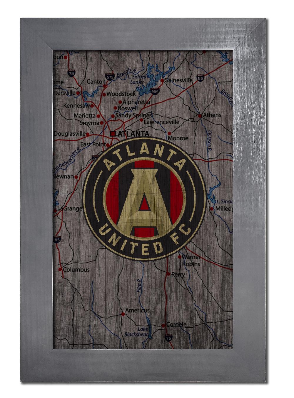 fan creations Atlanta United City Map 11x19 Framed