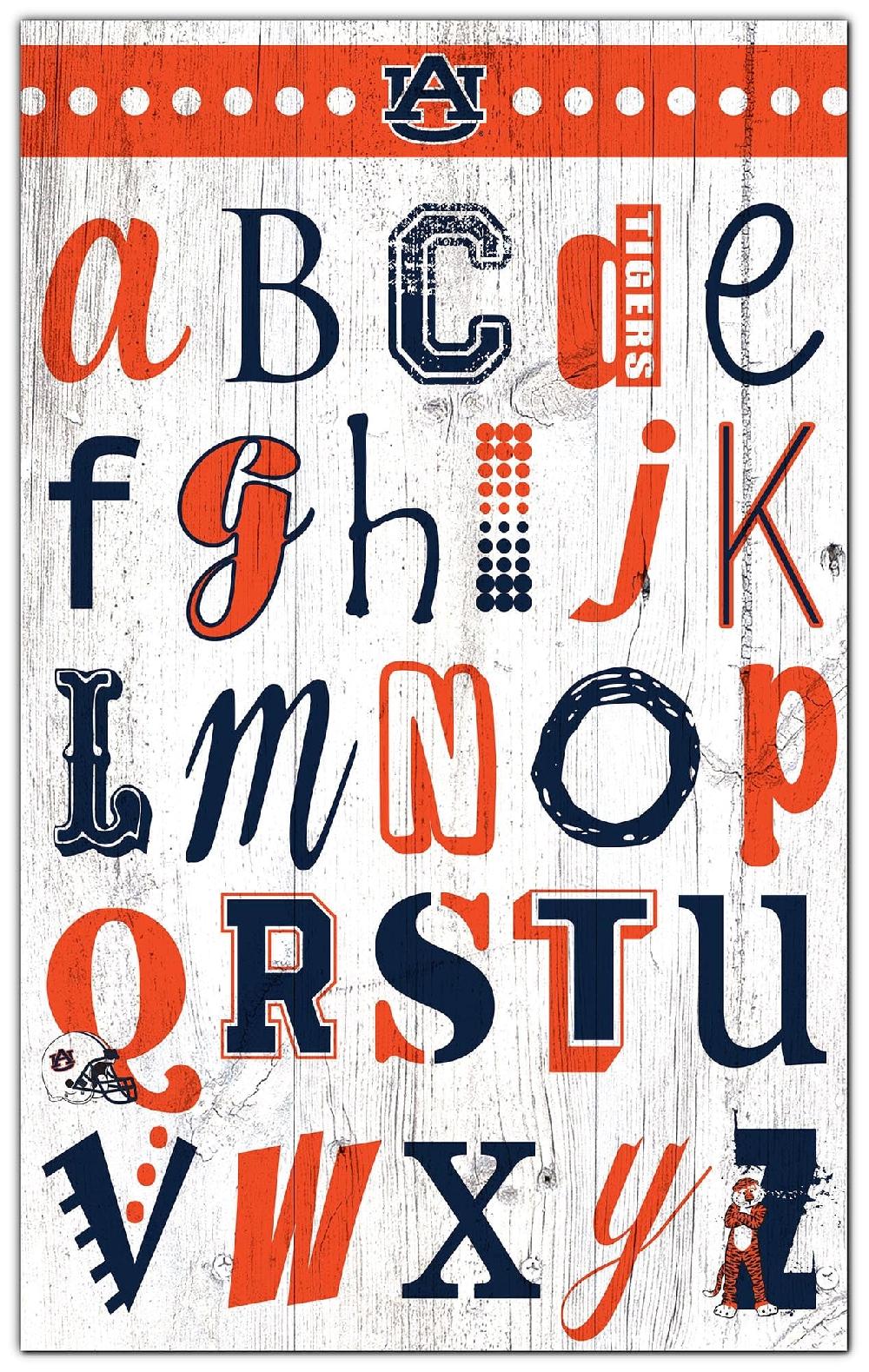 fan creations Auburn Alphabet Sign 11x19