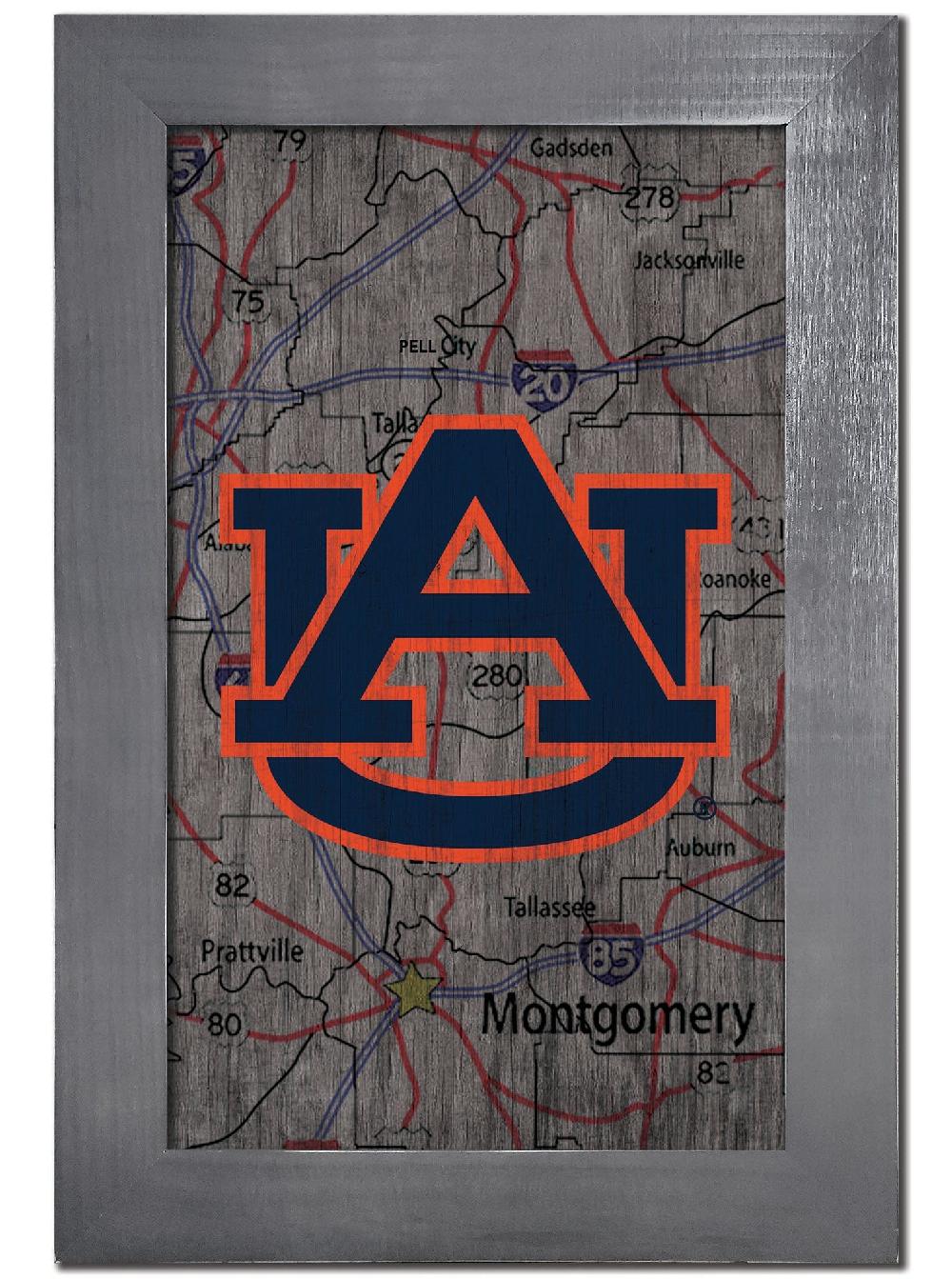 fan creations Auburn City Map 11x19 Framed