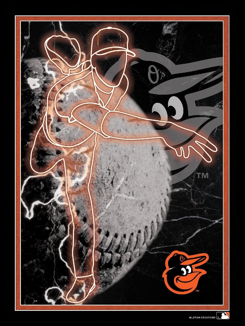 fan creations Baltimore Orioles Neon Player 12x16