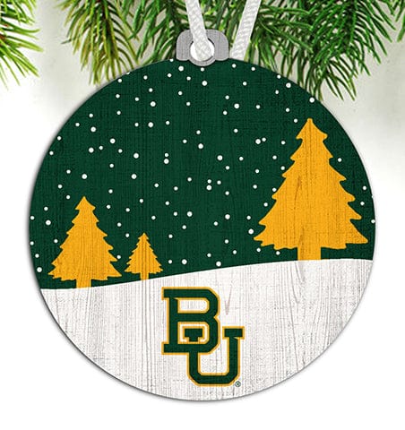 fan creations Baylor Snow Scene Ornament