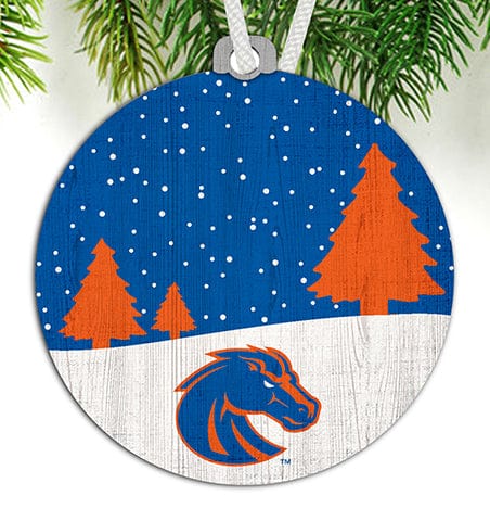 fan creations Boise State Snow Scene Ornament