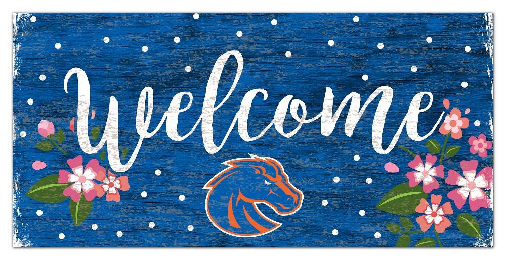fan creations Boise State Welcome Floral 6x12 Sign
