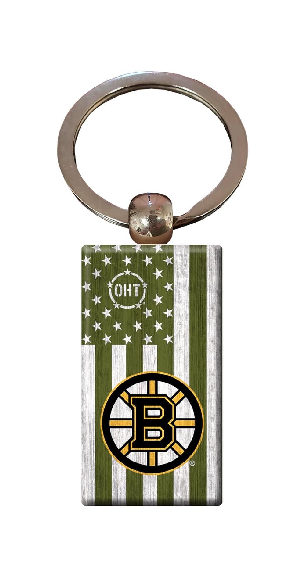 fan creations Boston Bruins OHT Flag Keychain