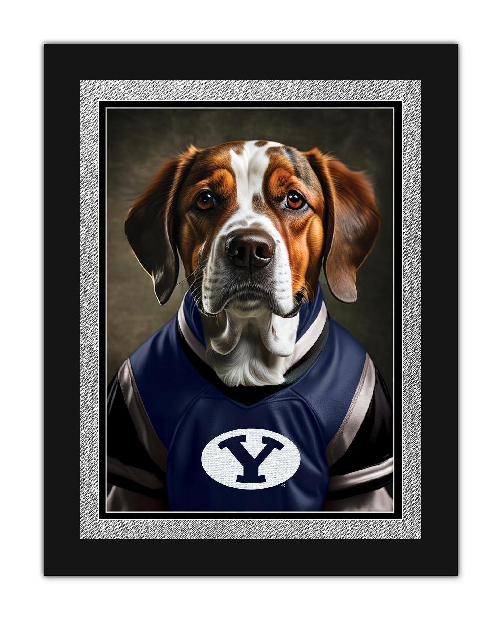 fan creations BYU Dog in Team Jersey 12x16