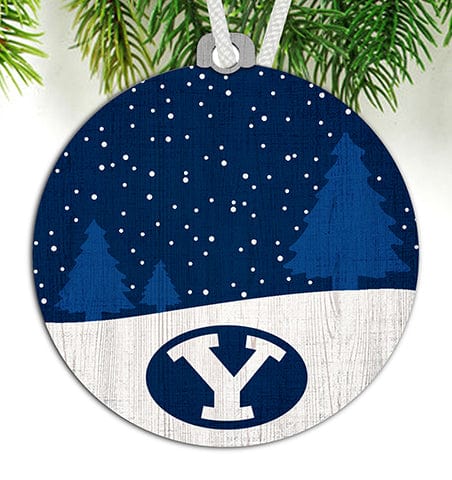 fan creations BYU Snow Scene Ornament