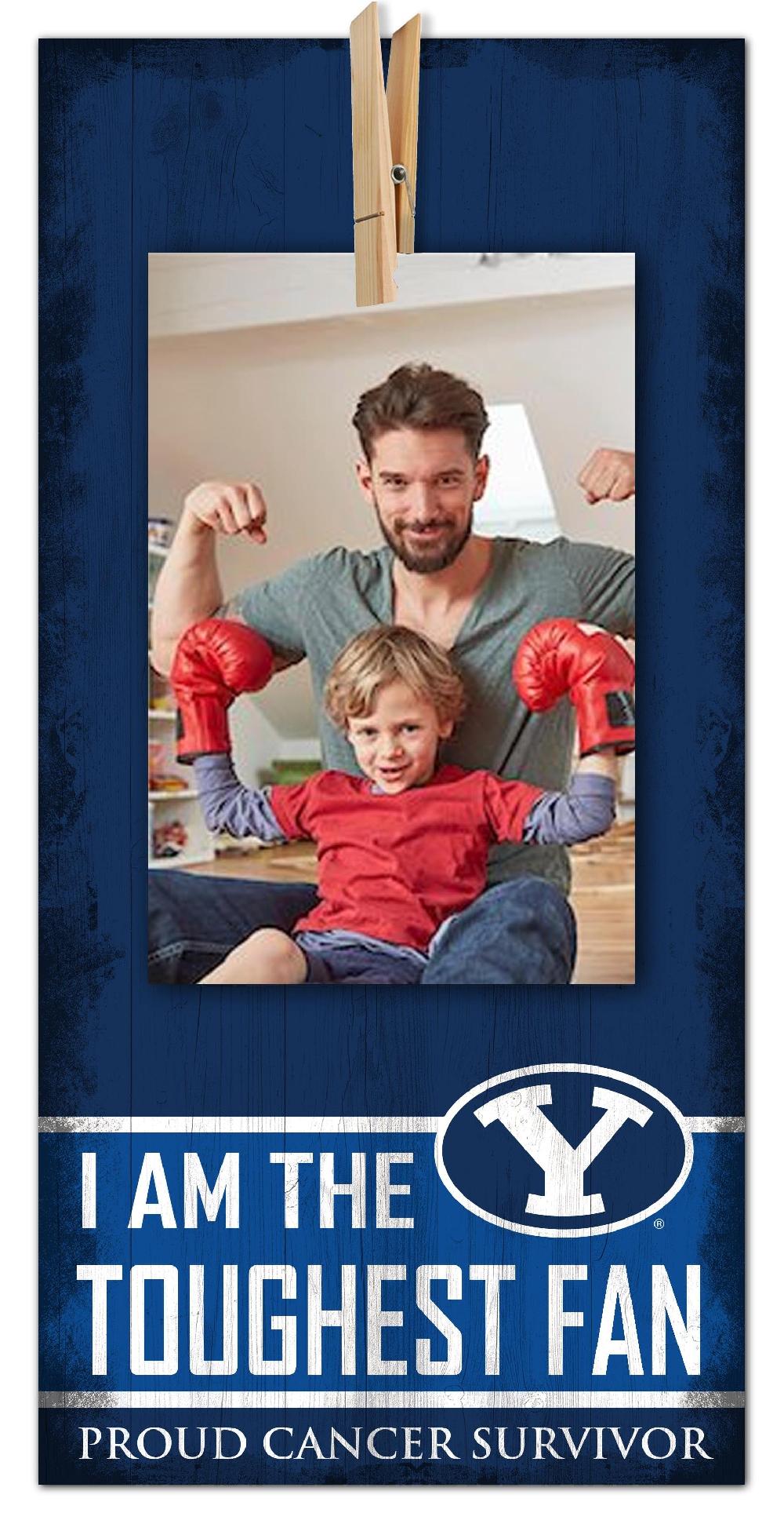 fan creations BYU Toughest Fan Clothespin 6x12