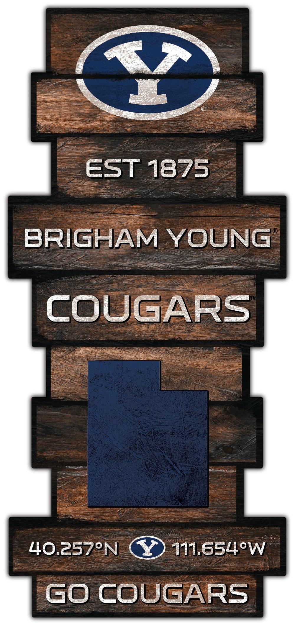 fan creations BYU Wood Celebration Stack 24" Sign