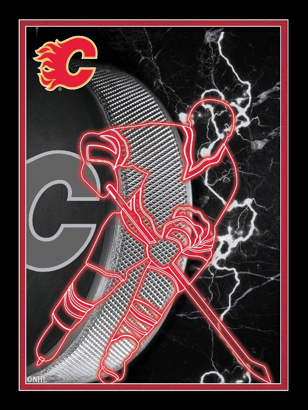 fan creations Calgary Flames Neon Player 12x16