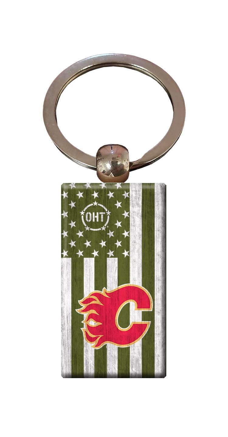 fan creations Calgary Flames OHT Flag Keychain