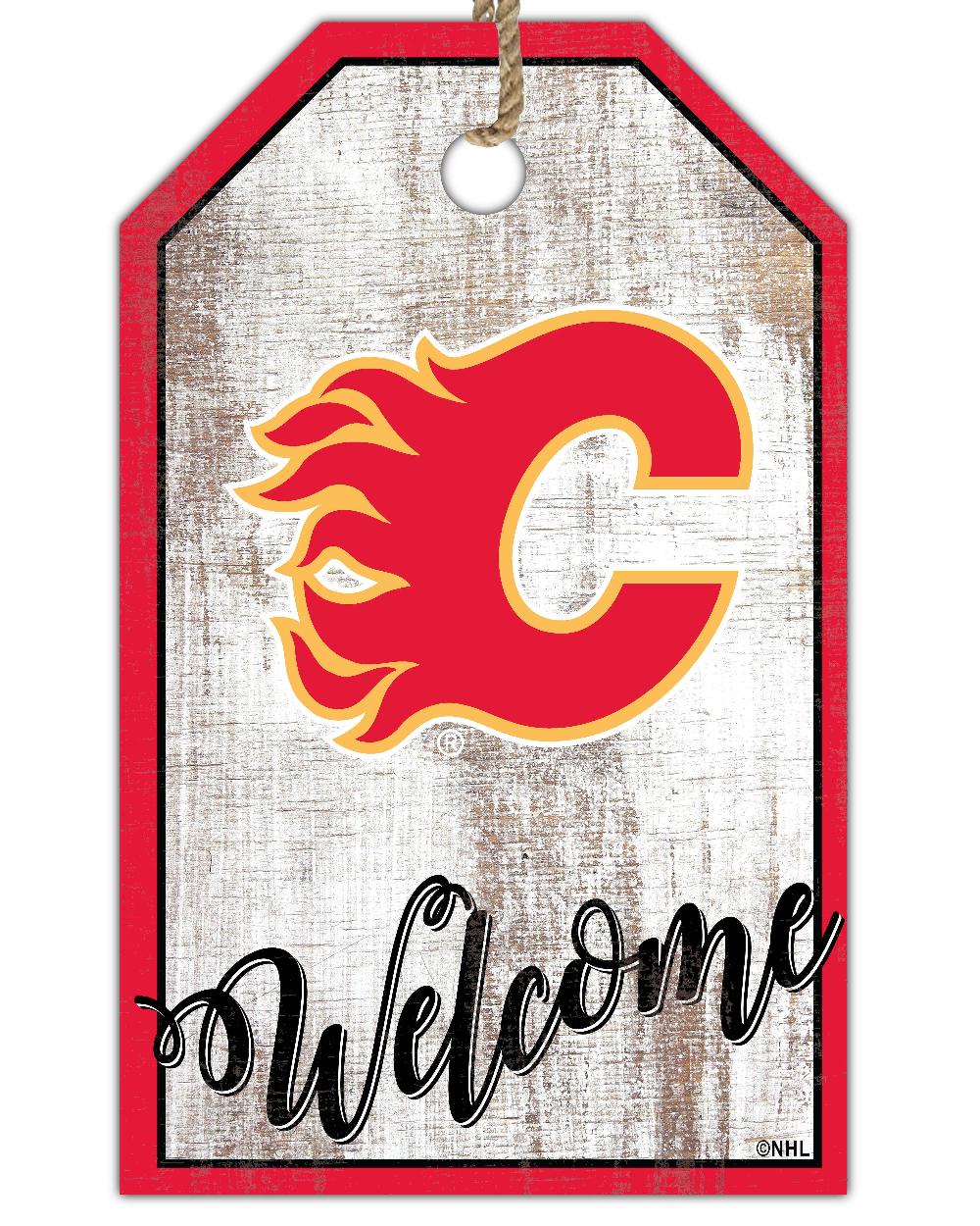 fan creations Calgary Flames Welcome 11x19 Tag