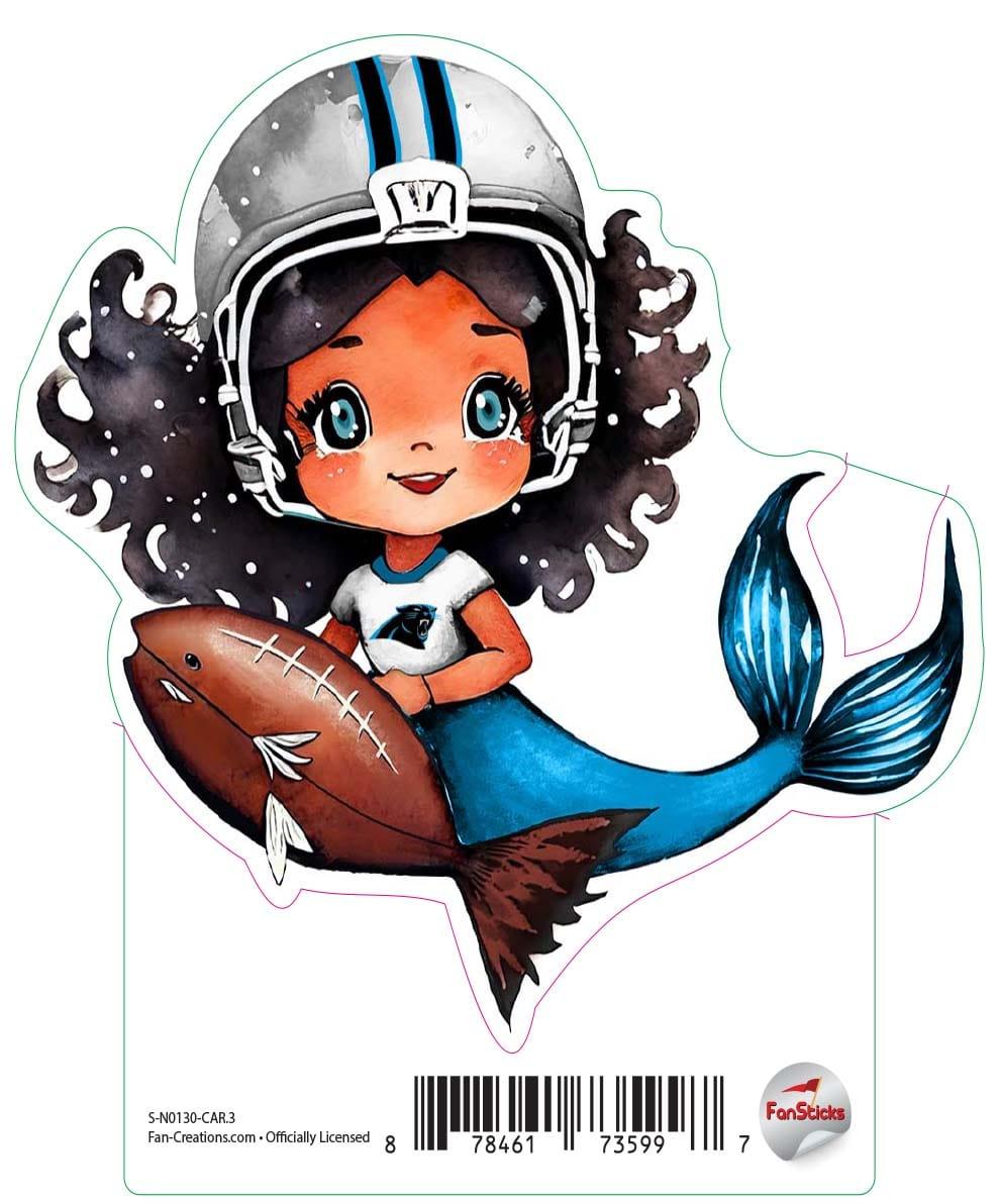 fan creations Carolina Panthers 3in Decal Mermaid