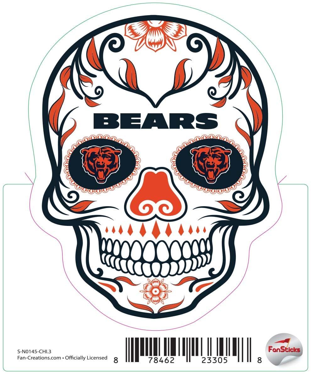 fan creations Chicago Bears 3in Decal Sugar Skull