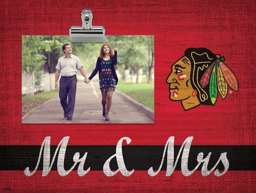 fan creations Chicago Blackhawks Mr & Mrs Clip Frame